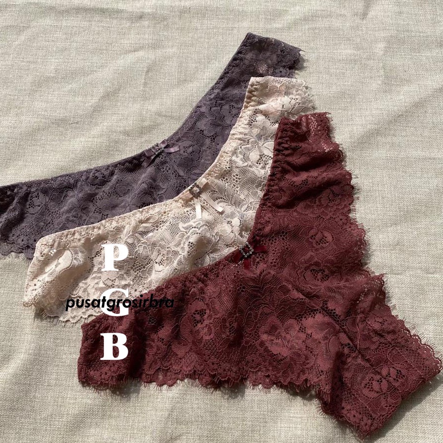 Terlaris 8 PASTEL Lacey Gstring Panty Thong Underwear Pakaian Dalam Celana Dalam CD Wanita Sexy Lace