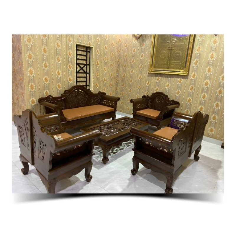 KURSI MADURA GARENG KURSI TAMU UKIR JATI JEPARA