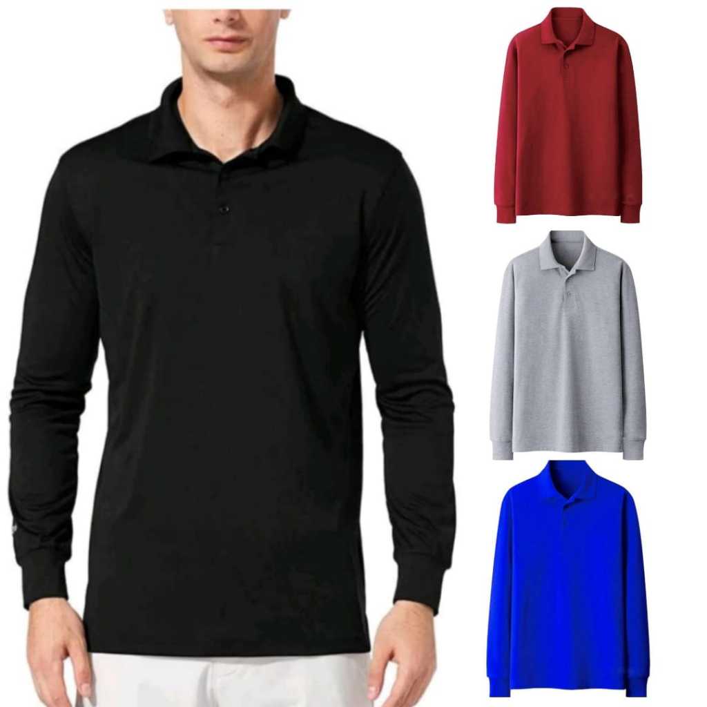 Kaos Polo Lengan Panjang / wangki Lengan Panjang / Kaos Kerah