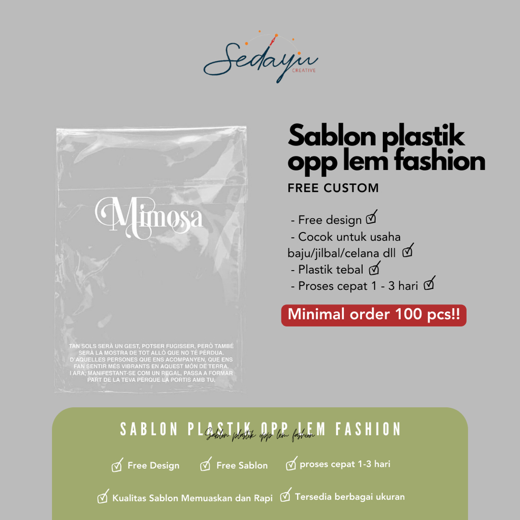 Costum plastik opp lem fashion | costume plastik opp lem baju | costume plastik opp lem gamis | cost