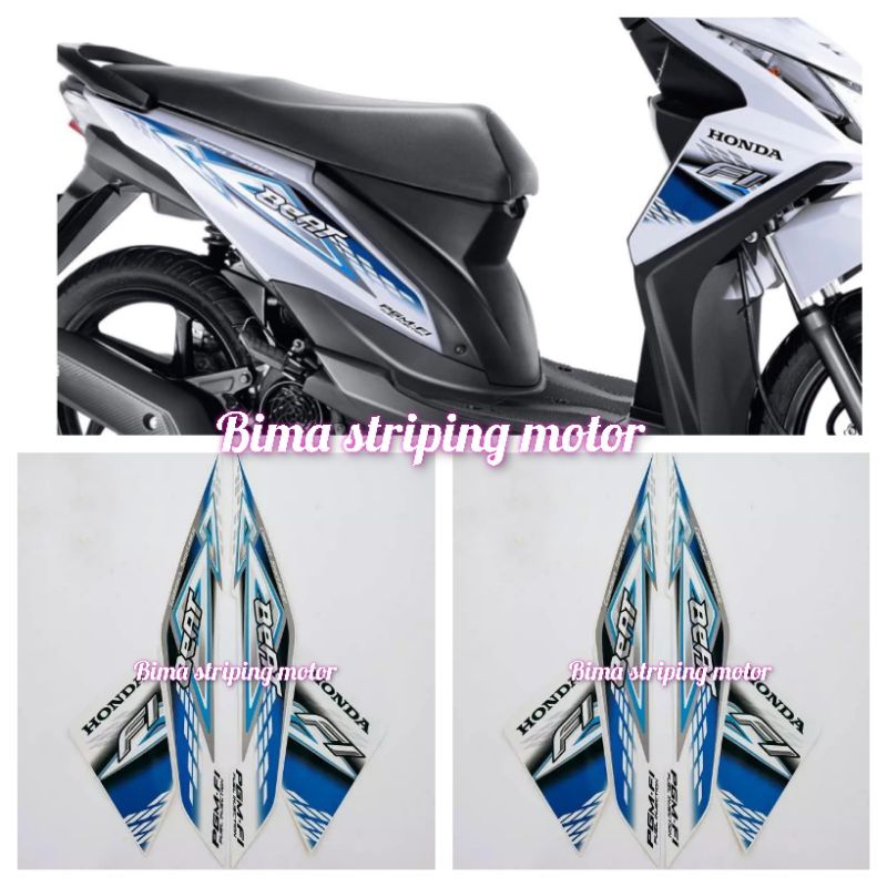 Stiker striping list body full set motor Honda Beat F1 2014