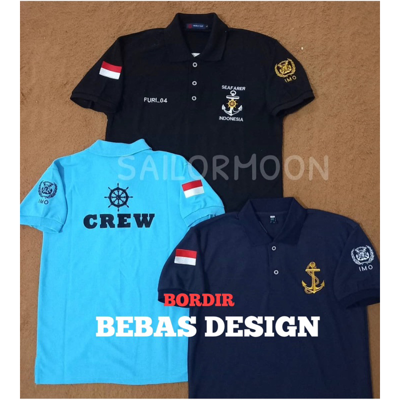 KAOS BORDIR CUSTOM BEBAS DESIGN KAOS POLO BORDIR CUSTOM KAOS TARUNA PELAYARAN KAOS TARUNA KAOS BEBAS
