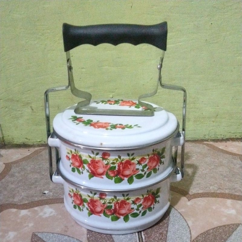 Rantang Enamel, Rantang jadul, rantang Royal, rantang susun 2, Rantang Ideal