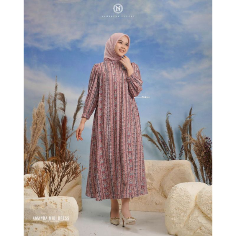 COD - Amanda Midi Dress by Nadheera Luxury