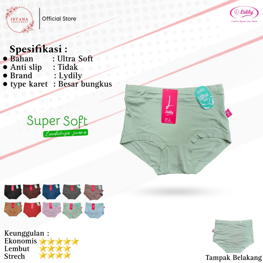 (½ Lusin) Cd Celana Dalam Lydily lydyly Ban besar jumbo