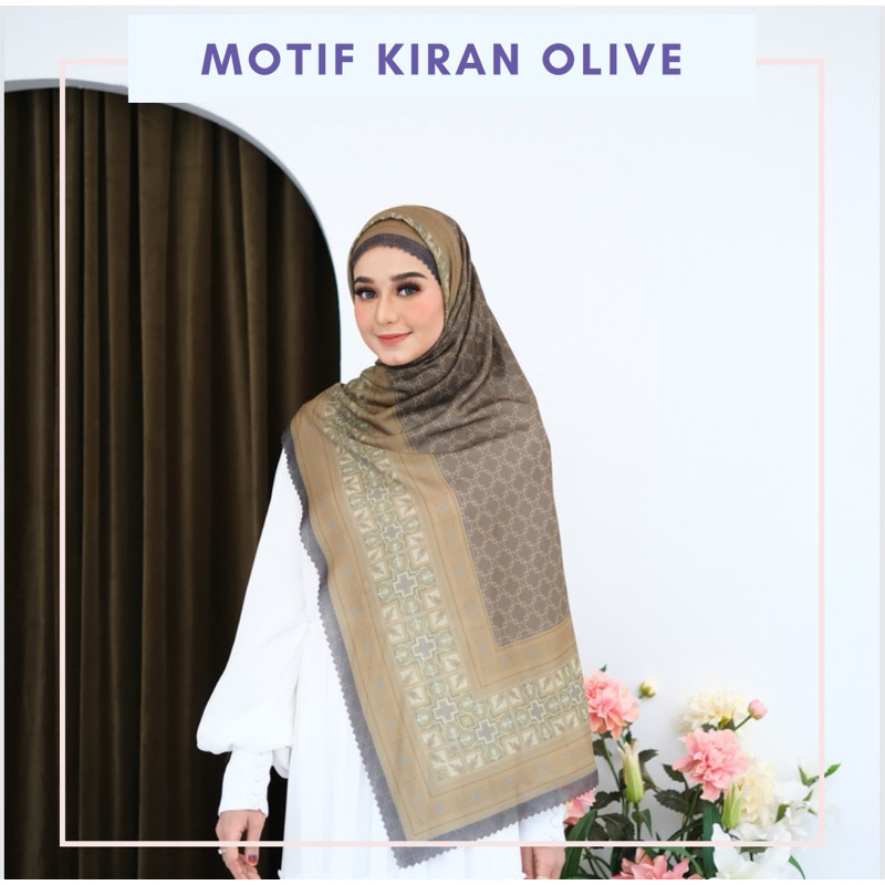 Qyopta - Kiran jilbab motif printing Voal superfine ultrafine button scraves best seller Heaven ligh