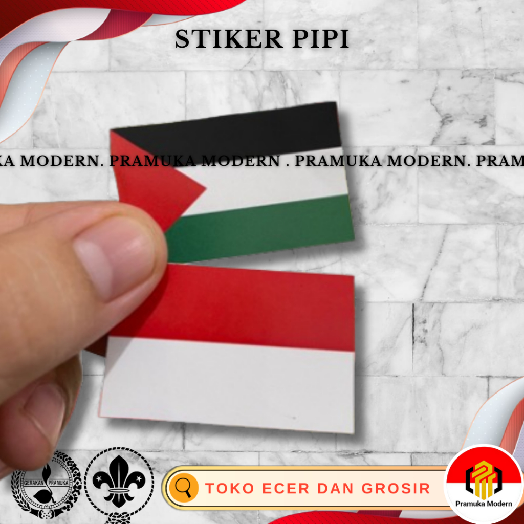

Stiker pipi bendera palestina dan indonesia (10 pcs ) ukuran 2,5x4cm