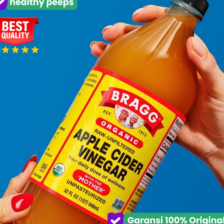 

88 Bragg cuka apel apple cider vinegar with mother original 473ML bragg cuka sari apel original asli murni organik untuk kesehatan diet toner wajah obat pelancar lancar bab dewasa maag mag gerd asam lambung herbal