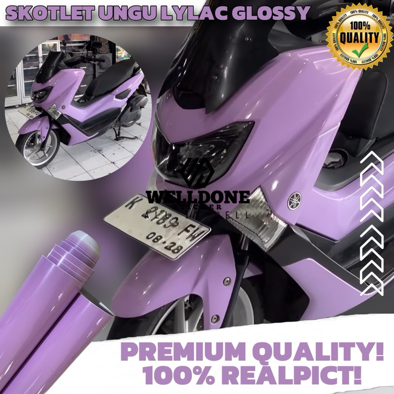 skotlet ungu lilak glossy stiker motor warna ungu muda pastel glossy variasi body kendaraan