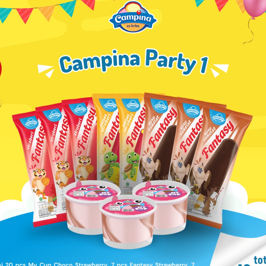 

XG34448 PAKET ICE CREAM CAMPINA PARTY 1 ES KRIM