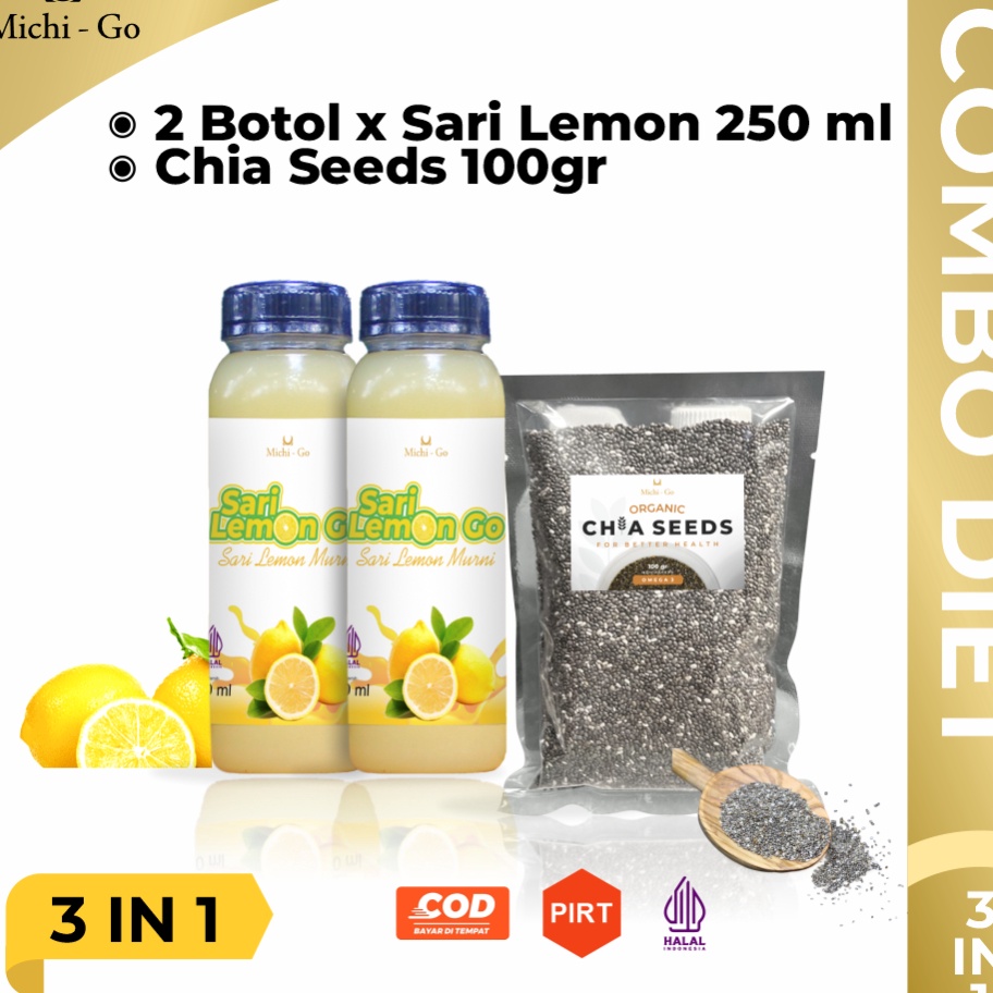 

55 COD Michigo Paket Combo Diet Sehat Sari Lemon Chia Seeds Madu Murni