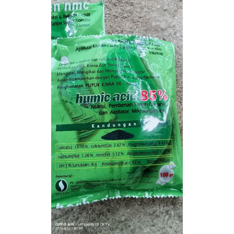 HUMIC ACID 85% PEMBENAH TANAH 100 GRAM