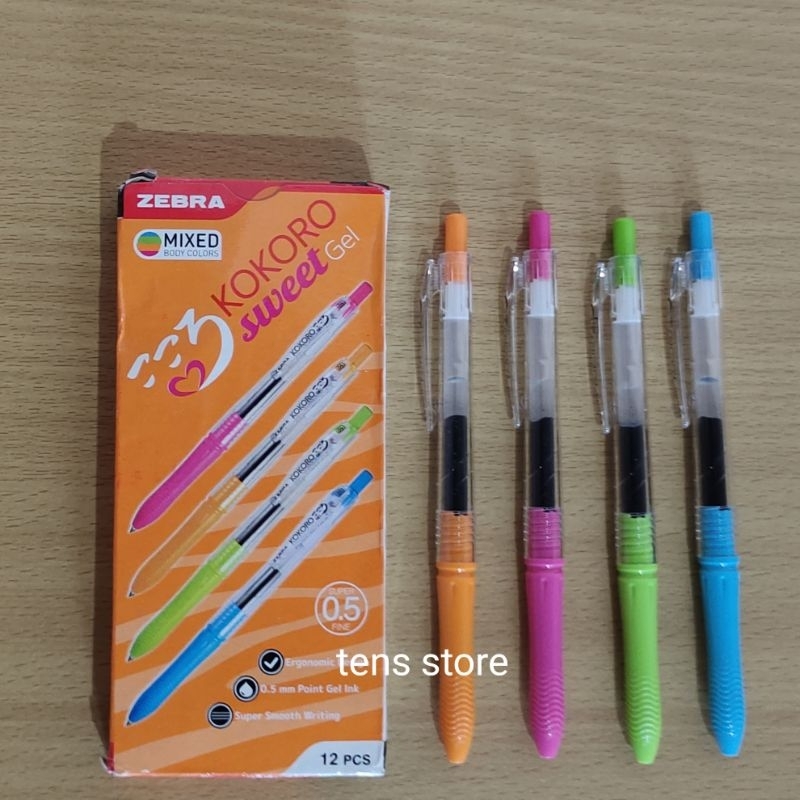 

1pcs pulpen gel zebra kokoro 0.5mm tinta warna warni