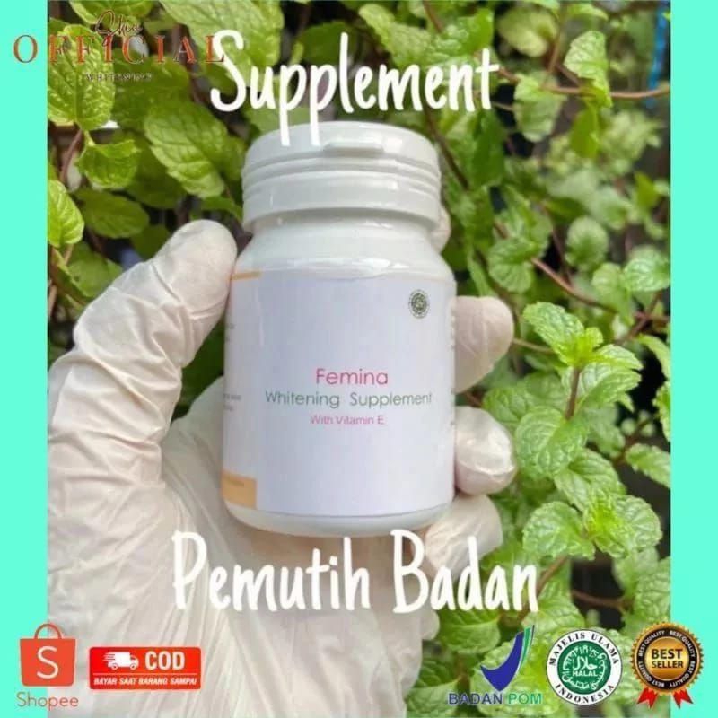 Suplemen ampuh untuk mencerahkan kulit || FEMINA whitening booster isi 30 kapsul
