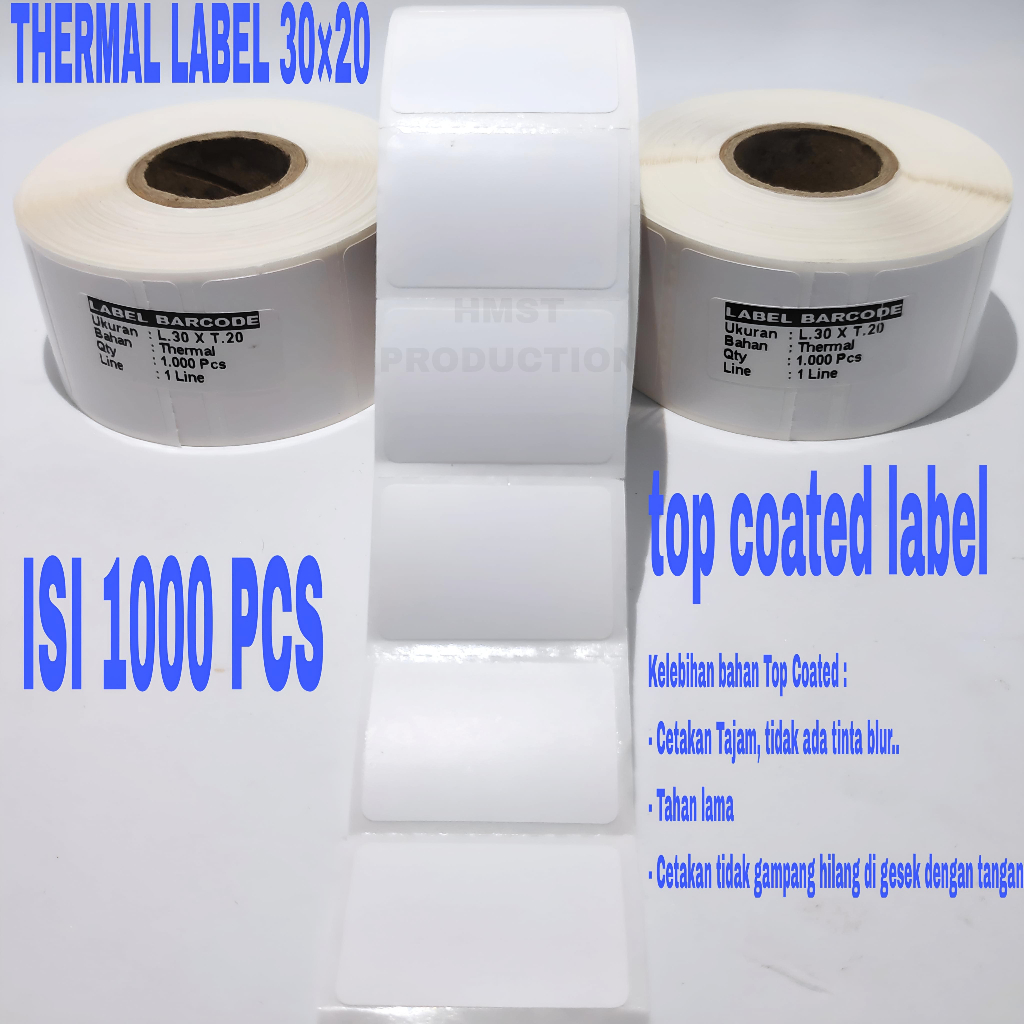 

Label Thermal 30x20 mm Kertas Label Printer Barcode XPrinter 306B Label thermal 3x2cm Bahan Premium