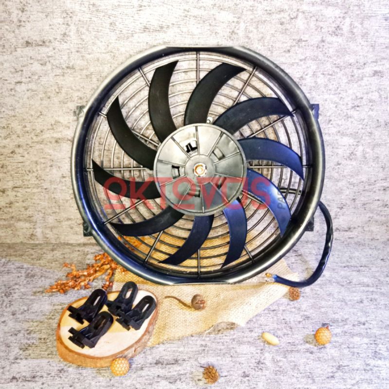 EXTRA FAN KIPAS RADIATOR AC MOBIL 12V 80W 10INCH BAHAN PLASTIK UNIVERSAL  MERK ACM