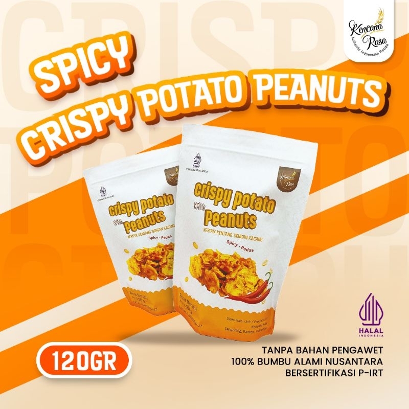 

Cemilan Keripik Kentang Kacang Pedas Manis Ukuran Hemat 120 gram/Keripik Pedas Manis/Keripik Kentang Kriuk/Potato Crispy Homemade/Cemilan Sehat Tanpa MSG dan Pengawet/Cemilan Halal/Kentang Krispi/Keripik Pedas Manis