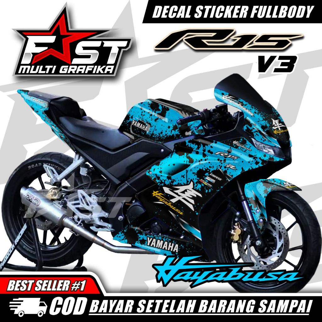 Sticker Decal R15 V3 Full Body Decal Sticker Yamaha R15 V3 - Striping R15 V3 Full Body Hayabusa Full