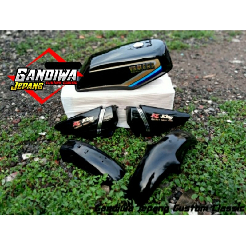 paket body Yamaha RX king new 1985 warna hitam Paket tangki Yamaha RX king RX k RX spesial 1985 warn