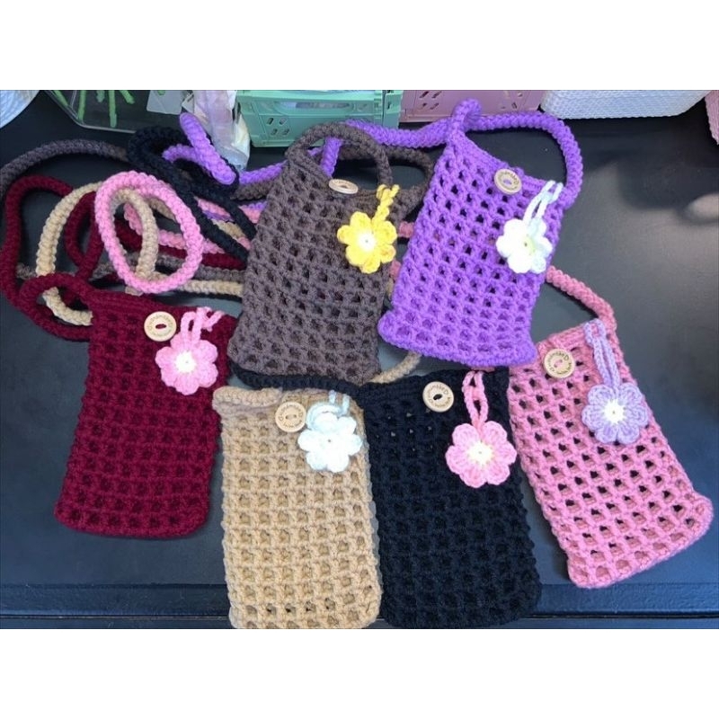 Tas sling bag rajut wanita l slingbag crochet l handmade bag crochet l tas hp rajutan l tas murah ca