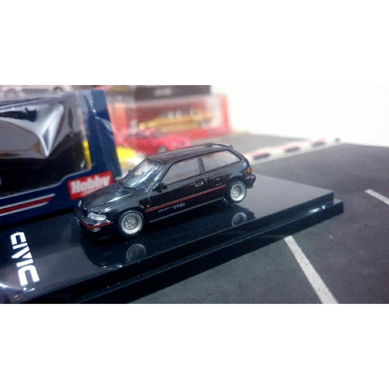 Diecast Hobby Japan Honda Civic EF9 sir II black Metallic Swap velg