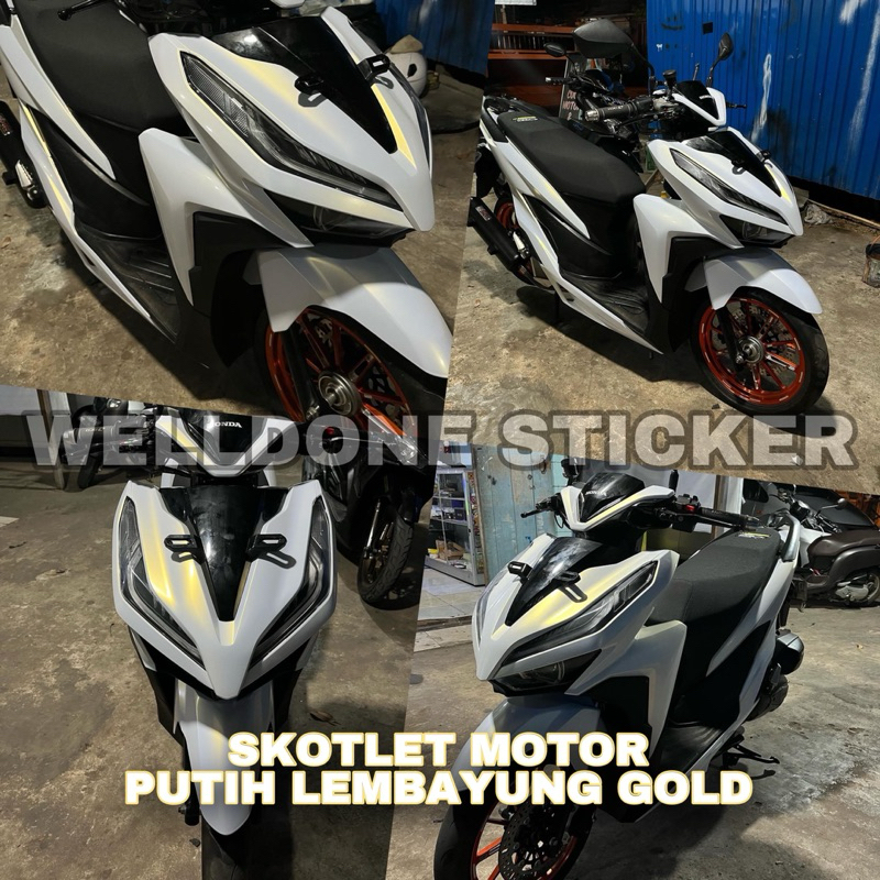 skotlet putih lembayung gold stiker motor putih lembayung variasi body kendaraan