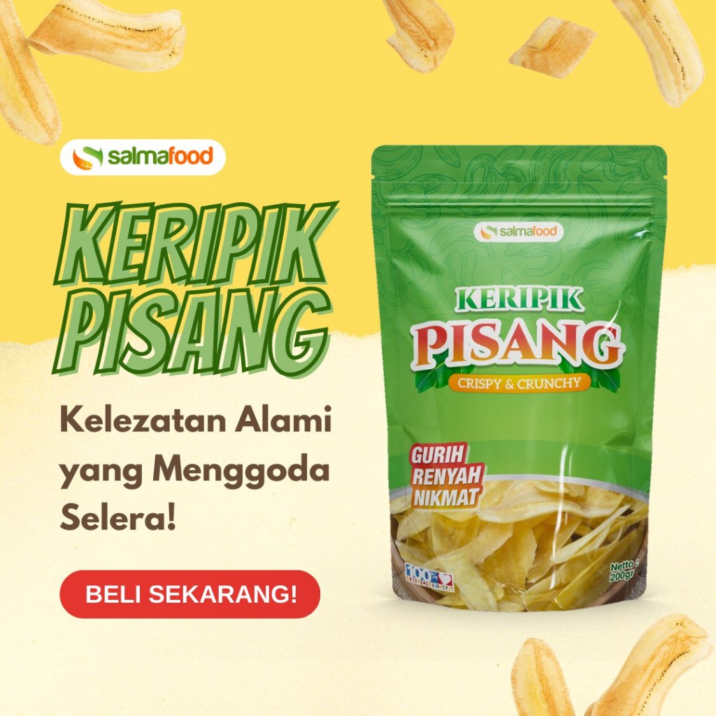 

Keripik Pisang Asin Gurih Nikmat Cemilan Sehat By SALMAFOOD Terbukti Lebih Renyah