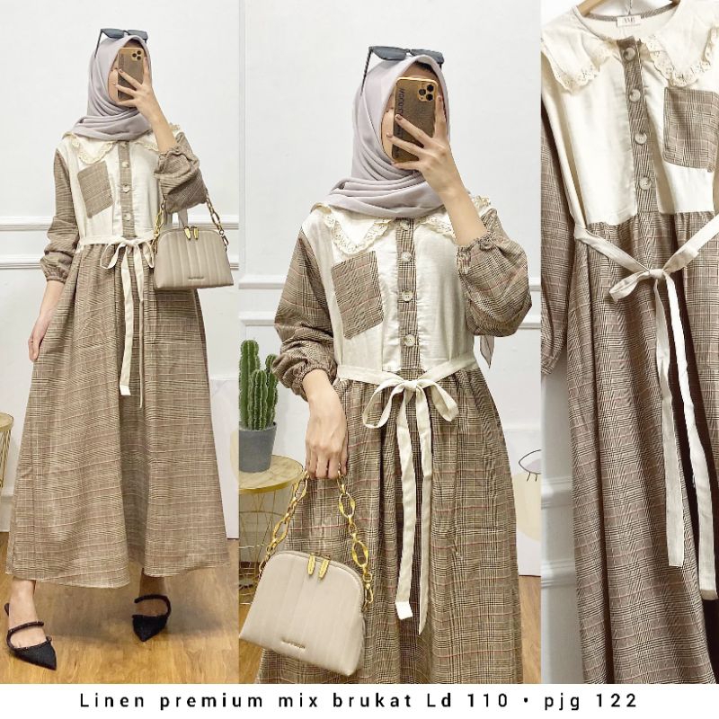 Dress Premium || Xiorra midi dress premium linen
