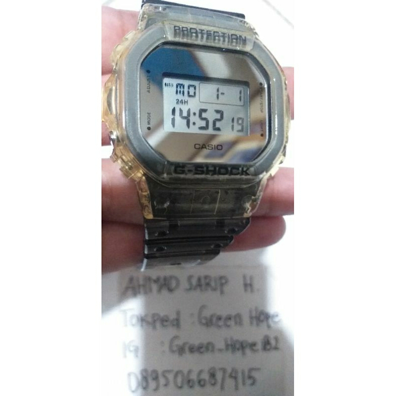 Jam tangan Baby g casio G shock DW 5600SK 1DR original second watch pria men