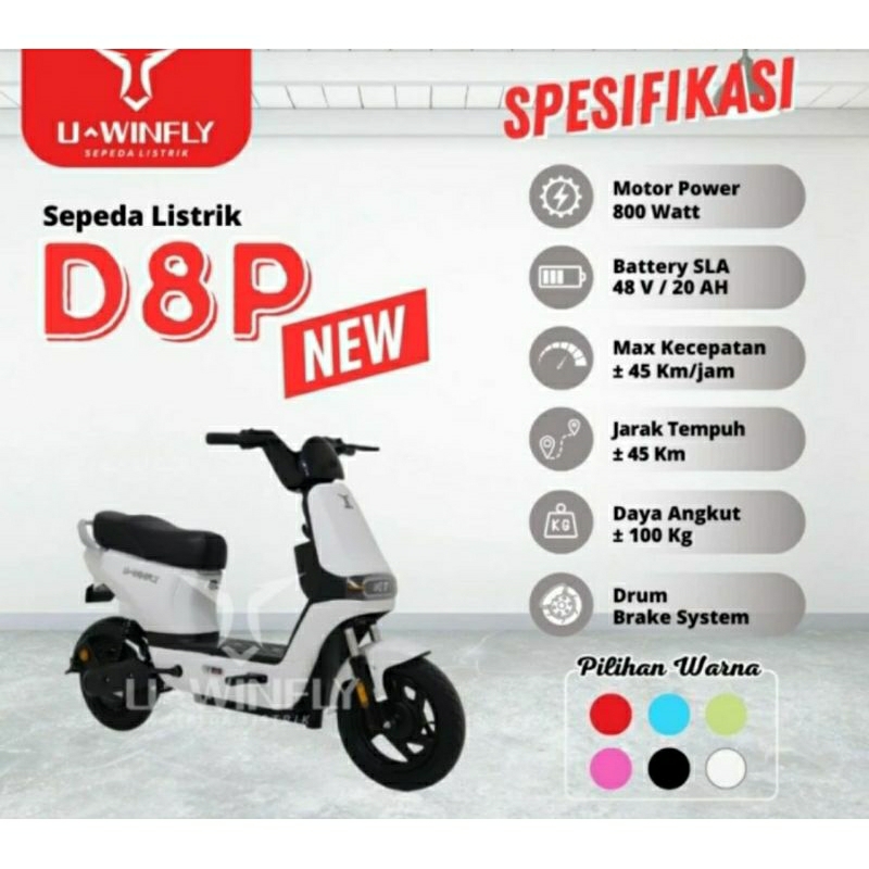 Sepeda listrik UWINFLY D8P 800 watt 20 ah