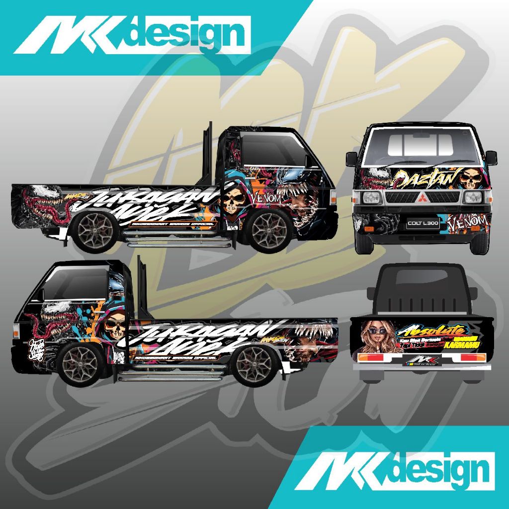 DECAL PRINTING FULL BODY L300 VENOM ALL PICKUP DESAIN REQUEST