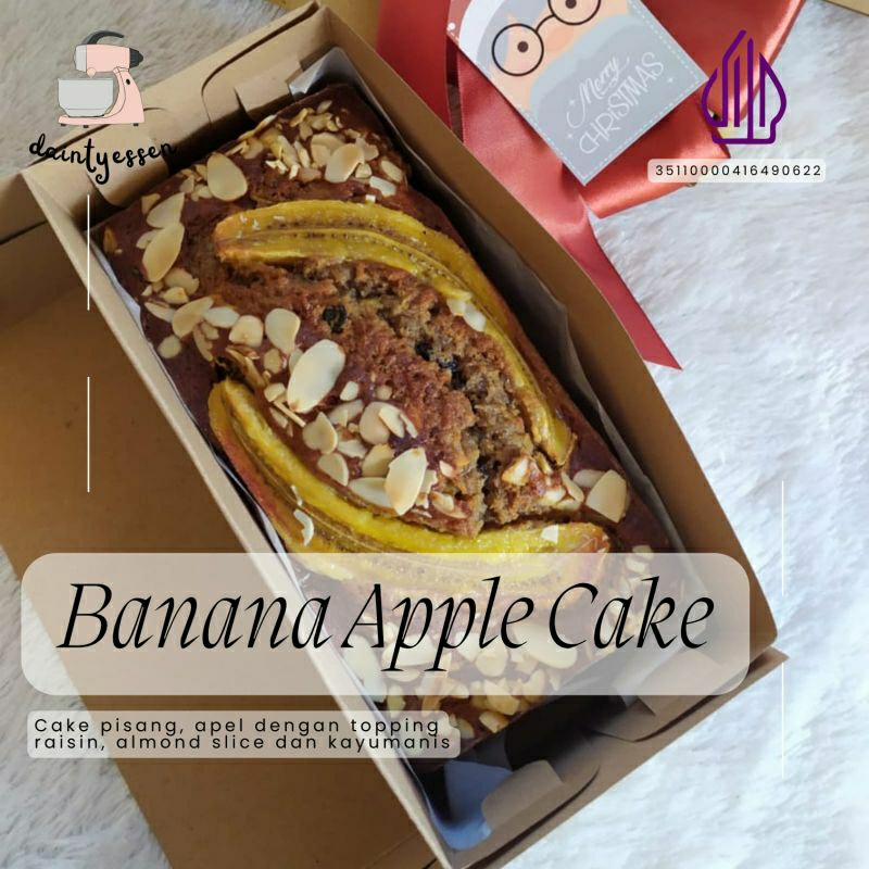 

BANANA APPLE CAKE, CAKE PISANG DENGAN APEL, RAISIN, ALMOND SLICE