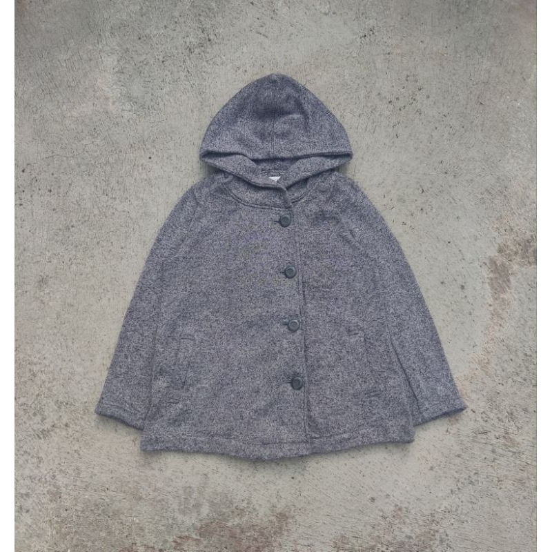 Hoodie Cinema Club Rajut Abu (Kancing)