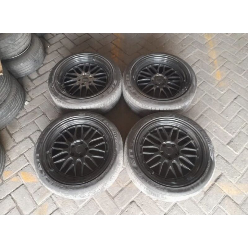 Velg Mobil Bekas Ring 18 Lubang 5 BBS R18X9 H5X114 ET40/35 + BAN 225 45 R18 Falken