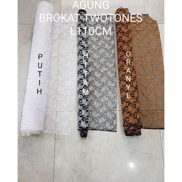Baru KodeD8p3O PER MTR Brokat Two Tones  harga per 1 meter ada warna hitam dan putih oranye lebar ka