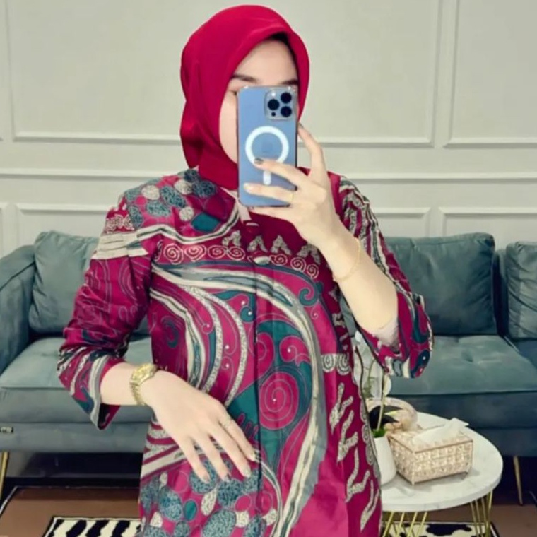 Tren idi7I2u BAJU BATIK WANITA MONALISA GANESH M L XL XXL ATASAN BATIK WANITA MODERN SERAGAMAN BAJU 