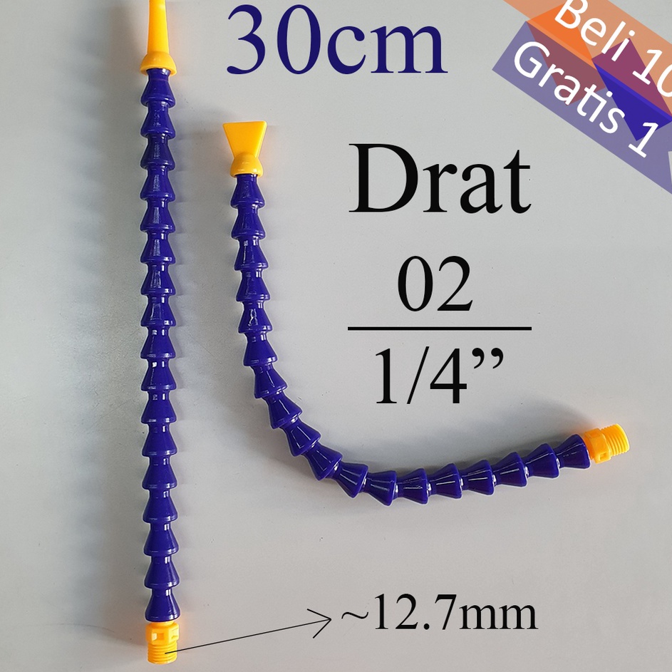 Borong Produk  BELI 1 GRATIS 1 14 3mm 2 FlatRound Flexible Coolant Hose Pipe Selang Minyak Oli Plast