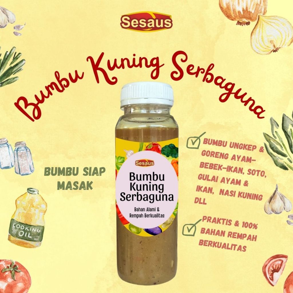 

Bumbu Dapur Kuning Serbaguna 500gr / Bumbu Bunda Serbaguna / Bumbu Dasar Kuning