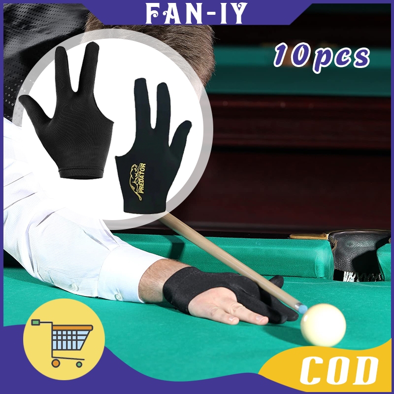 10pcs Sarung Tangan Bliard 3 Jari Sarung Tangan Biliar Predator Gloves Billiard