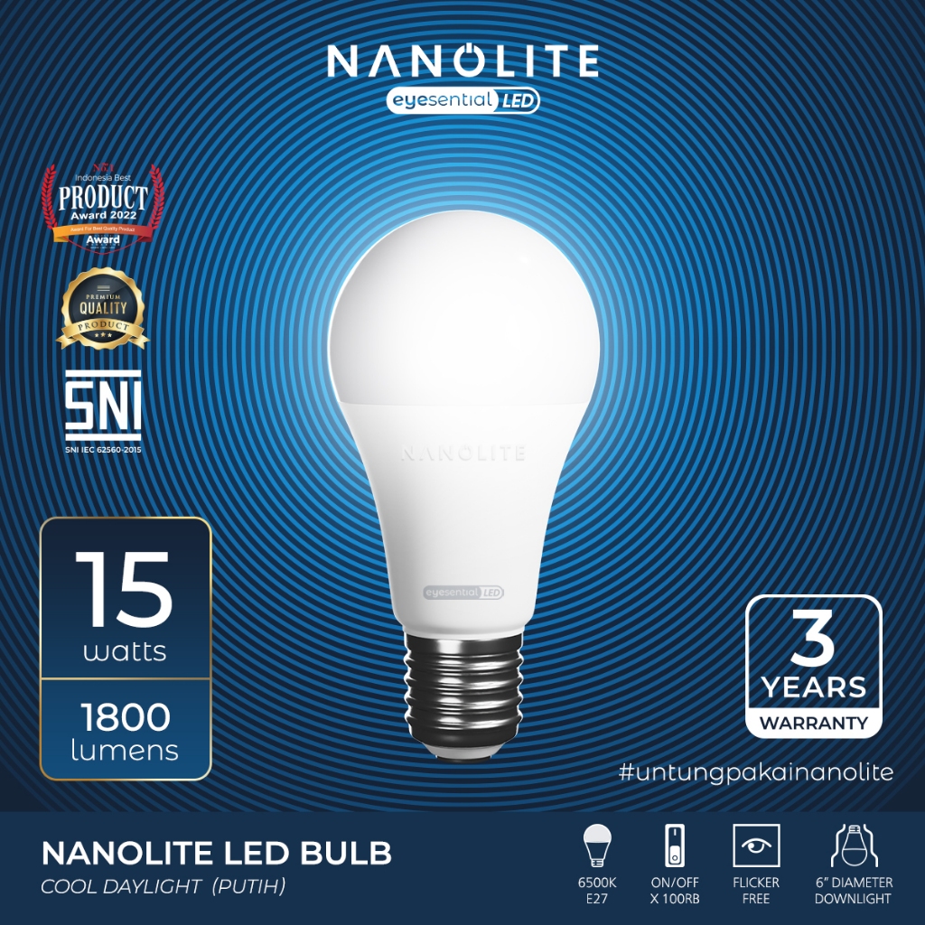 Nanolite Lampu LED Bulb 15W 6500K Putih