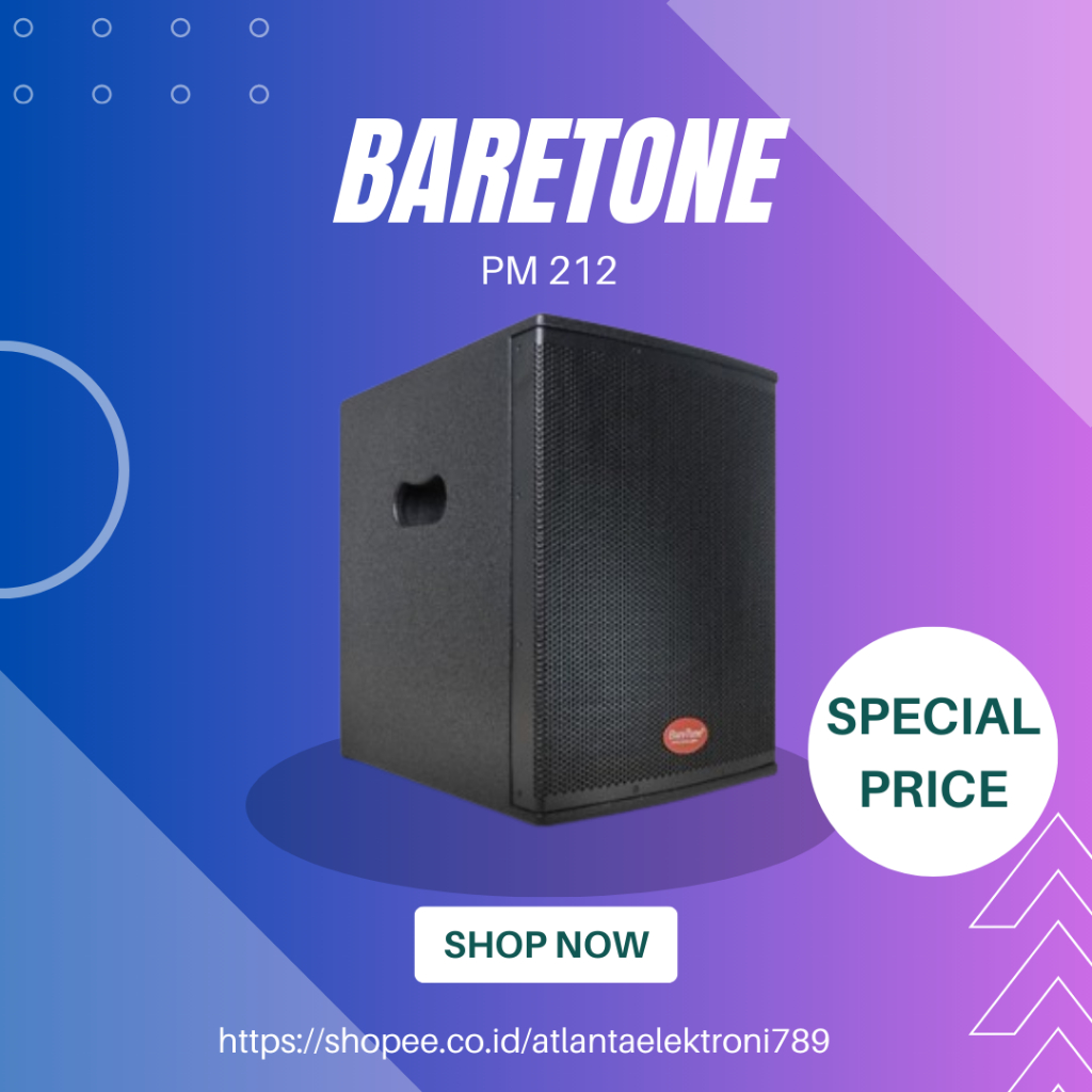 SUBWOOFER BARETONE PM 212 / PM212 / PM-212 12 INCH 800 WATT GARANSI RESMI BARETONE