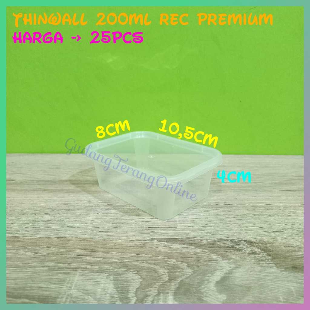 Thinwall food container 200ml kotak/Tempat penyimpanan makanan/Cup salad/Cup puding/tempat
