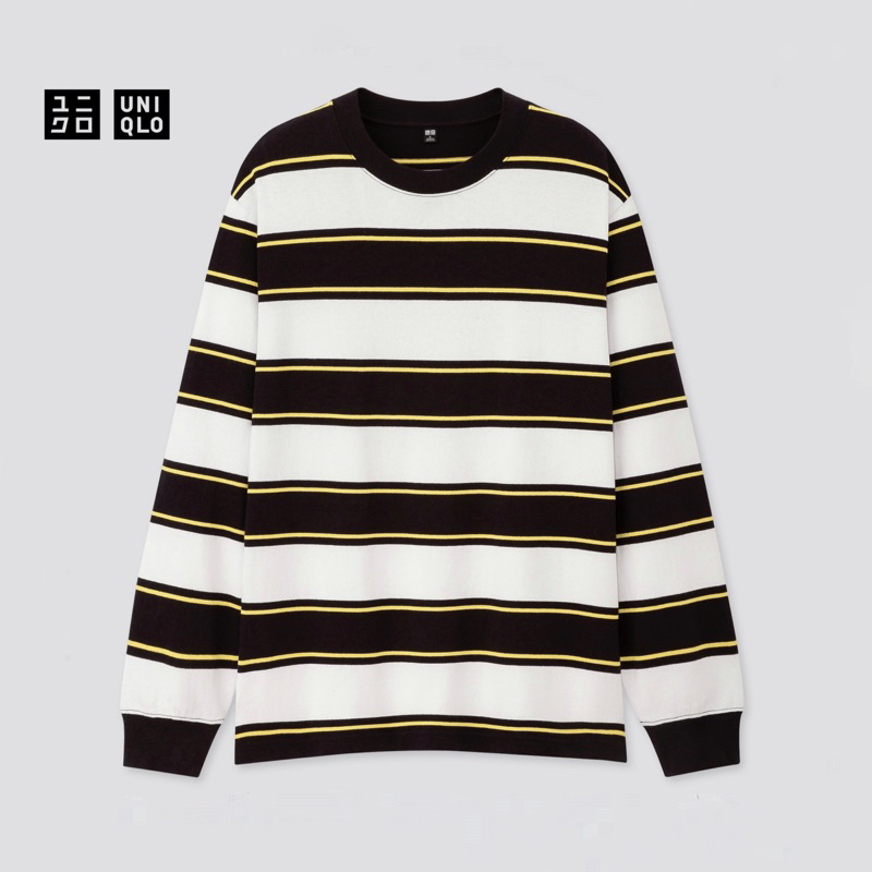 Tshirt Uniqlo Garis Salur Putih Hitam Iqbaal