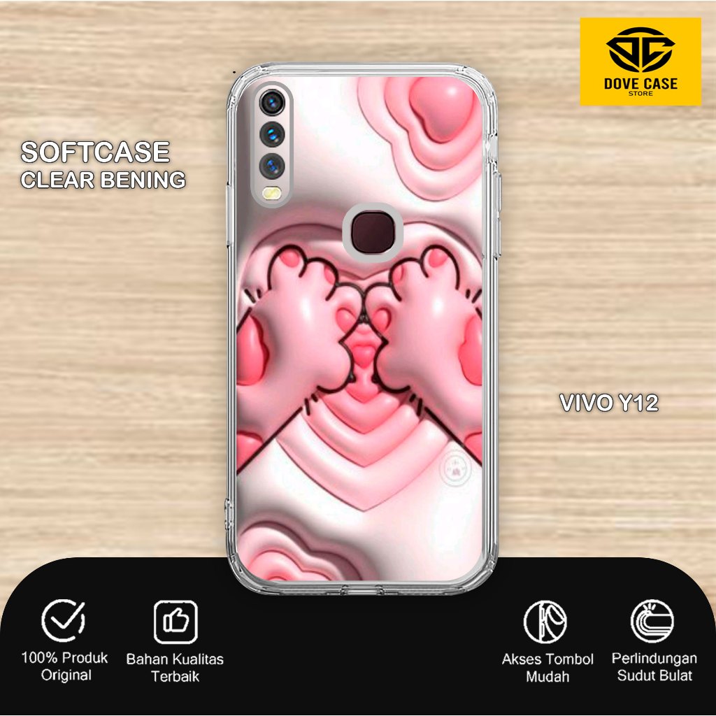Clear Case Motif All Type For VIVO Y12   - Silikon hp Bening VIVO - Softcase Bahan Lentur- Casing Hp