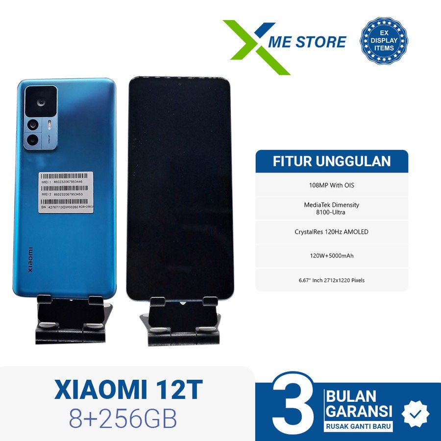 MI 12T 8/256GB BLUE EX DISPLAY / EX DEMO HP ONLY