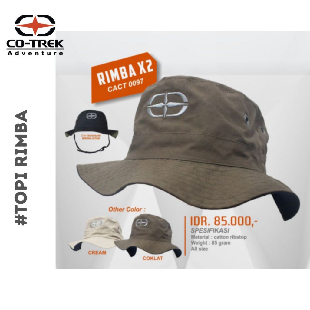Topi Rimba X2 Co Trek / Topi Bolak-Balik