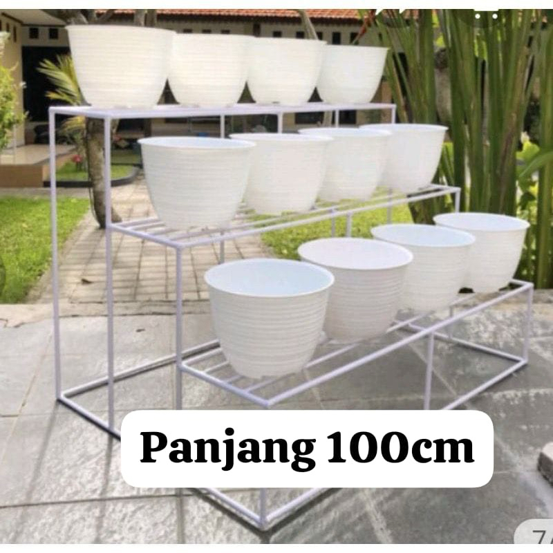 standing pot susun 3 / rak bunga besi susun 3 / rak serbaguna