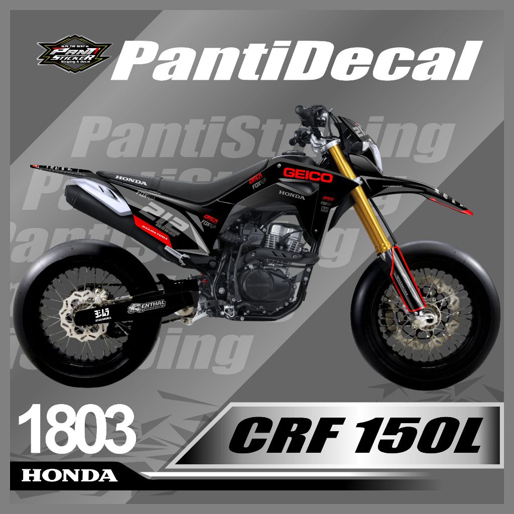 Decal Stiker Variasi aksesories Motor Honda CRF 150 L Stiker List Full Body Original Free Laminasi S