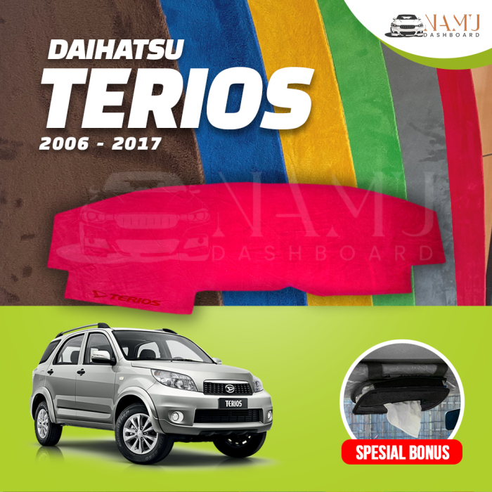 ALAS BULU DASHBOARD MOBIL TERIOS - COVER KARPET PELINDUNG DASBOR DAIHATSU 2006 2007 2008 2009 - 2017