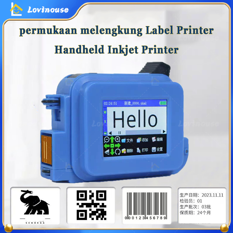 permukaan melengkung Label Printer Handheld Inkjet Printer Printer inkjet Cekung Genggam Mini